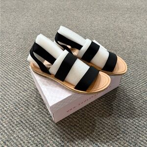 Soda Black and White Strappy Sandals